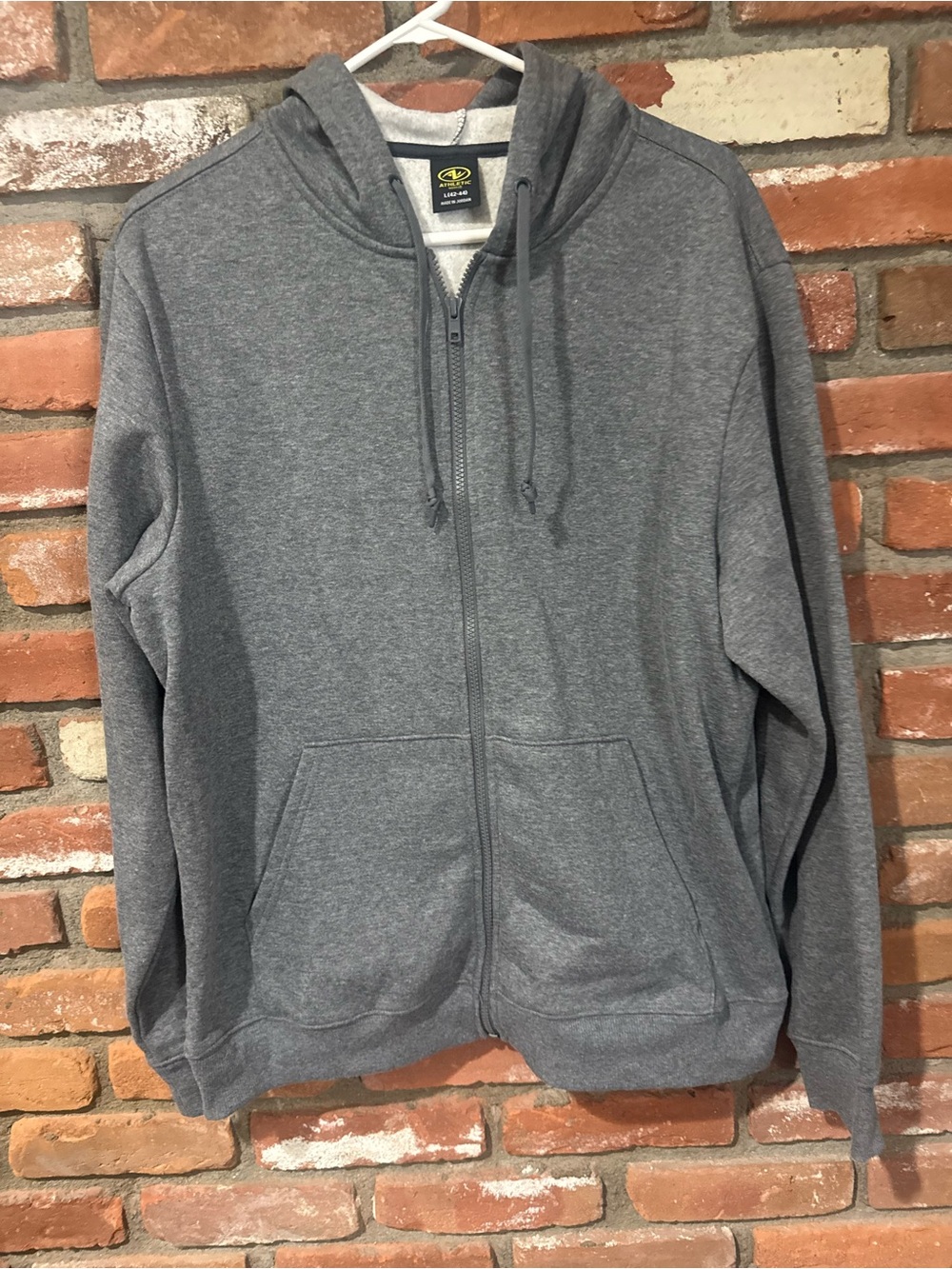Men's Gray Full-Zip Hoodie Sweatshirt